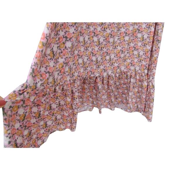 mimi chica Floral Tiered Tank Midi Dress Pink Size XL 100% Rayon Boho Spring - Picture 6 of 13